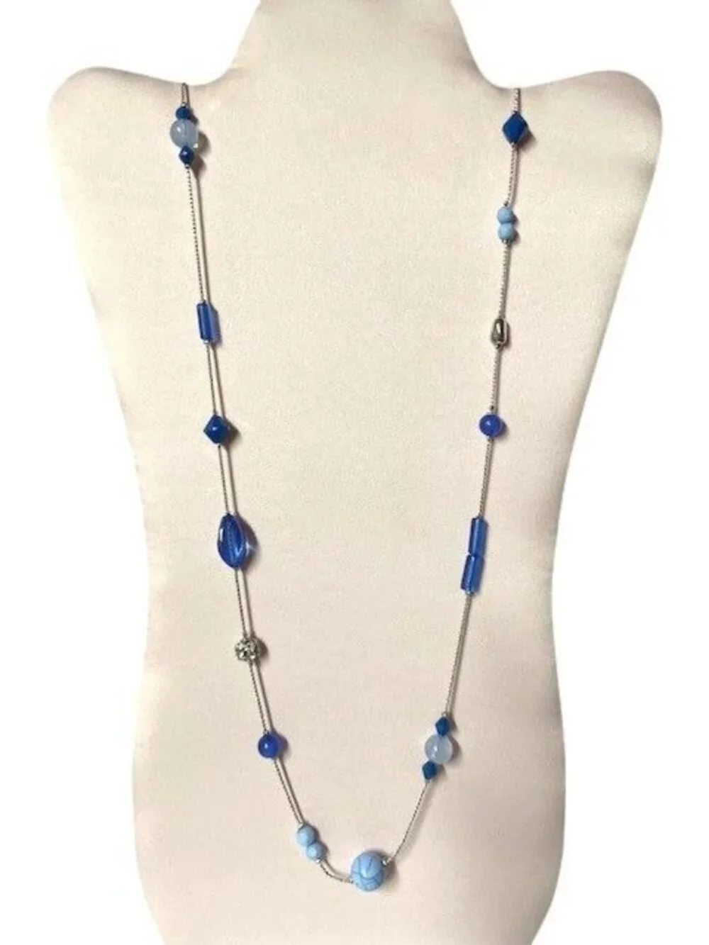 Silver-tone Beaded Necklace